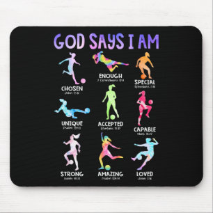Gott sagt, ich bin Christliche Mädchen Teens Kinde Mousepad