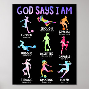 Gott sagt, ich bin Christliche Mädchen Teens Kinde Poster