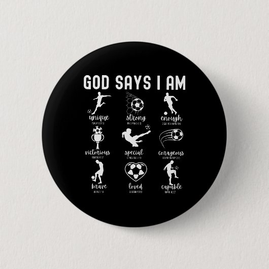 Gott sagt, ich bin christlicher Bibelvers religiös Button (Vorderseite)