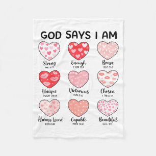 Gott sagt, ich bin christlicher Glaube Herz Valent Fleecedecke