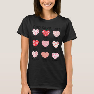 Gott sagt, ich bin christlicher Glaube Herz Valent T-Shirt