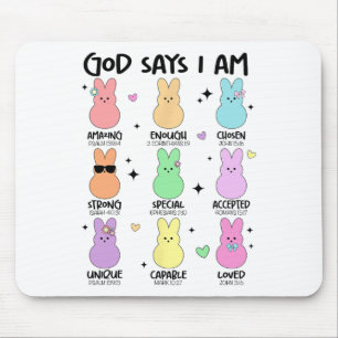 Gott sagt, ich bin christlicher Jungen Mädchen Kle Mousepad