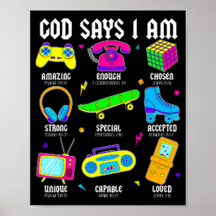 Gott sagt, ich bin christlicher Mann Frauen Kinder Poster