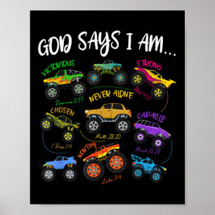 Gott sagt, ich bin Christlicher Osterfahrer Religi Poster
