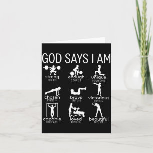 Gott sagt, ich bin christliches Fitnessstudio Frau Karte