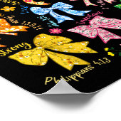 Gott sagt, ich bin Coquette Bow Floral Christlich  Poster (Ecke)