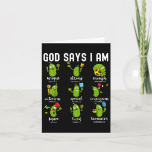 Gott sagt, ich bin Cucumber Pickleball Bibel Verse Karte