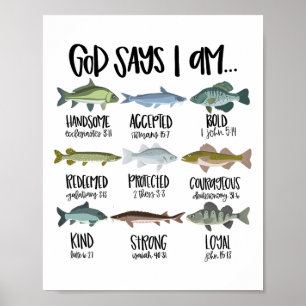 Gott sagt, ich bin ein christlich religiöser Bibel Poster