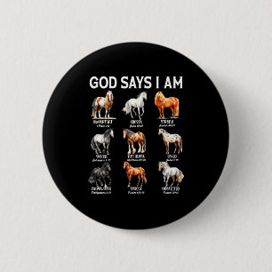 Gott sagt, ich bin ein christliches Pferd-Mädchen- Button
