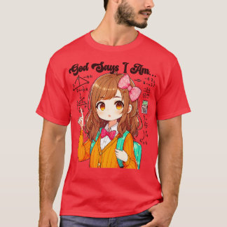 Gott sagt, ich bin ein Lehrer Math Design Womens L T-Shirt
