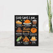 Gott sagt, ich bin Erntedank gesegnete Herbstlaub  Karte (Vorderseite)