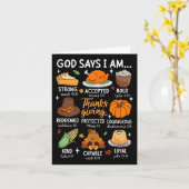 Gott sagt, ich bin Erntedank gesegnete Herbstlaub  Karte (Gelbe Blume)