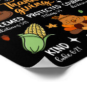 Gott sagt, ich bin Erntedank gesegnete Herbstlaub  Poster (Ecke)