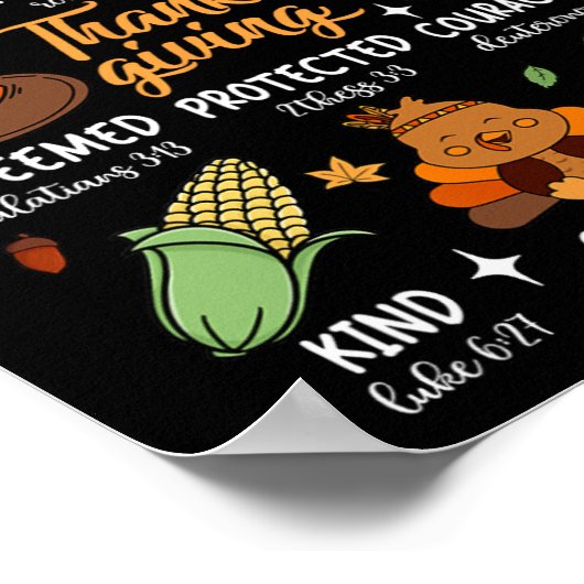 Gott sagt, ich bin Erntedank gesegnete Herbstlaub  Poster (Ecke)