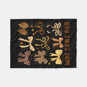 Gott sagt, ich bin Fall Coquette Bow Erntedank Chr Fleecedecke (Vorderseite (Horizontal))