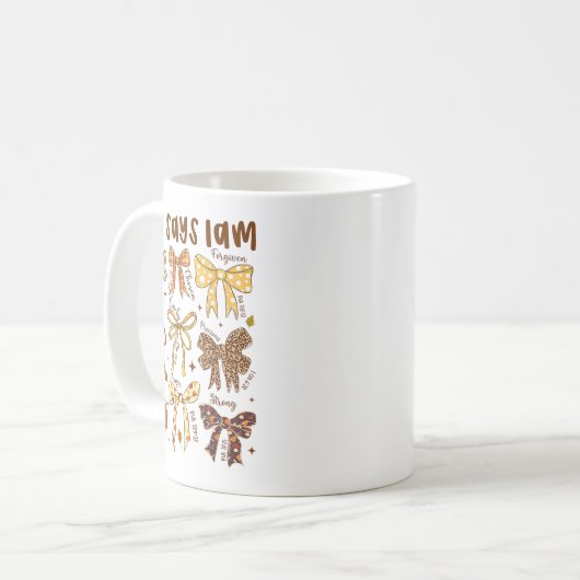 Gott sagt, ich bin Fall Coquette Bow Erntedank Chr Kaffeetasse (Vorderseite Links)