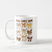 Gott sagt, ich bin Fall Coquette Bow Erntedank Chr Kaffeetasse (Links)