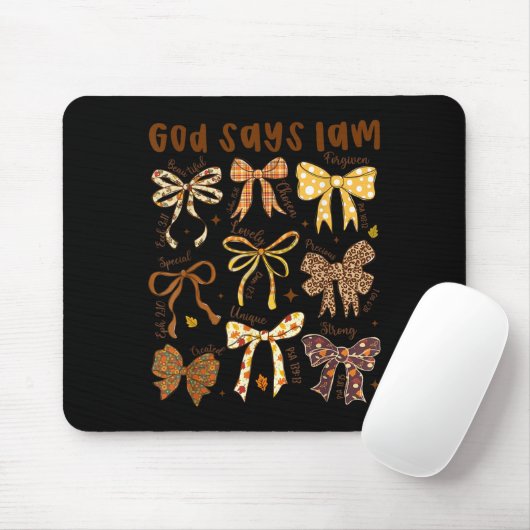 Gott sagt, ich bin Fall Coquette Bow Erntedank Chr Mousepad (Mit Mouse)