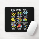 Gott sagt, ich bin freundlich Autismus-Bewusstsein Mousepad (Mit Mouse)