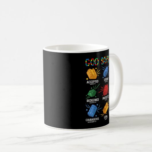 Gott sagt, ich bin Gebäude Brick Master Block Kaffeetasse (VorderseiteRechts)