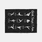 Gott sagt, ich bin Gymnastik Teen Girl Kleinkind N Fleecedecke (Vorderseite (Horizontal))