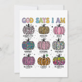 Gott sagt, ich bin Herbst Ernte Erntedank dankbar Einladung (Vorderseite)