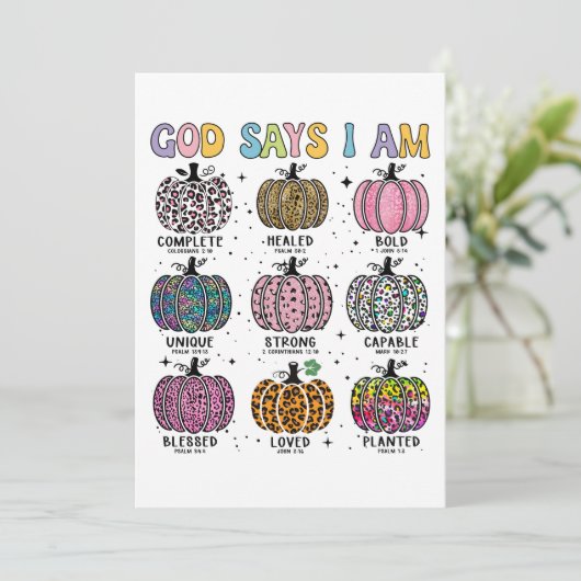 Gott sagt, ich bin Herbst Ernte Erntedank dankbar Einladung (Stehend Vorderseite)