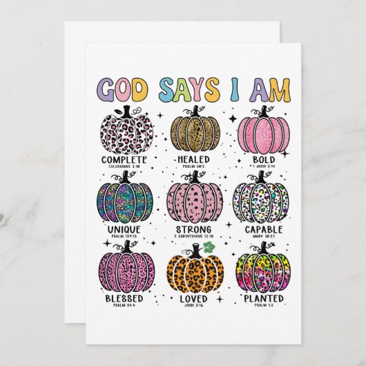 Gott sagt, ich bin Herbst Ernte Erntedank dankbar Einladung (Vorne/Hinten)