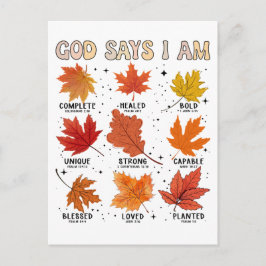 Gott sagt, ich bin Herbst Ernte Erntedank dankbar Feiertagspostkarte