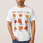 Gott sagt, ich bin Herbst Ernte Erntedank dankbar T-Shirt (Vorderseite)