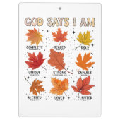 Gott sagt, ich bin Herbsternte Erntedank Spaß Klemmbrett (Rückseite)