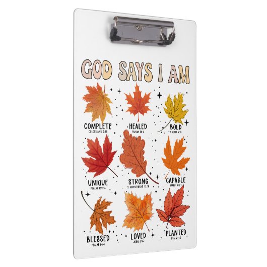 Gott sagt, ich bin Herbsternte Erntedank Spaß Klemmbrett (Rechts)