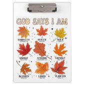 Gott sagt, ich bin Herbsternte Erntedank Spaß Klemmbrett (Vorderseite)