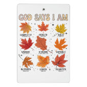 Gott sagt, ich bin Herbsternte Erntedank Spaß Mini Klemmbrett (Rückseite)