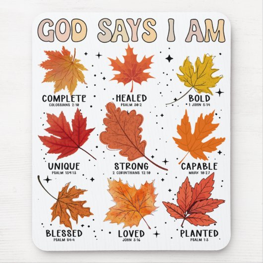 Gott sagt, ich bin Herbsternte Erntedank Spaß Mousepad (Vorne)