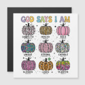 Gott sagt, ich bin Herbsternte fallen Blatt Hal Magnetkarte (Vorne/Hinten)