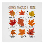 Gott sagt, ich bin Herbsternte fallen Blatt Hal Poster (Vorderseite)