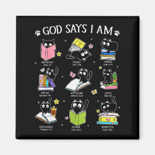 Gott sagt, ich bin Katzenbuchliebhaber Christlich  Magnet