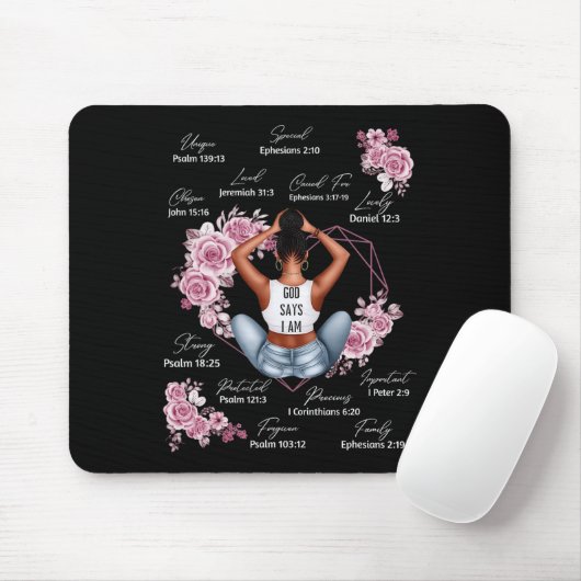 Gott sagt, ich bin Melanin Schwarze Geschichte Mon Mousepad (Mit Mouse)