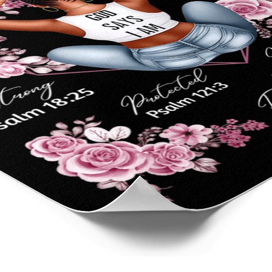 Gott sagt, ich bin Melanin Schwarze Geschichte Mon Poster (Ecke)