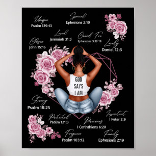 Gott sagt, ich bin Melanin Schwarze Geschichte Mon Poster