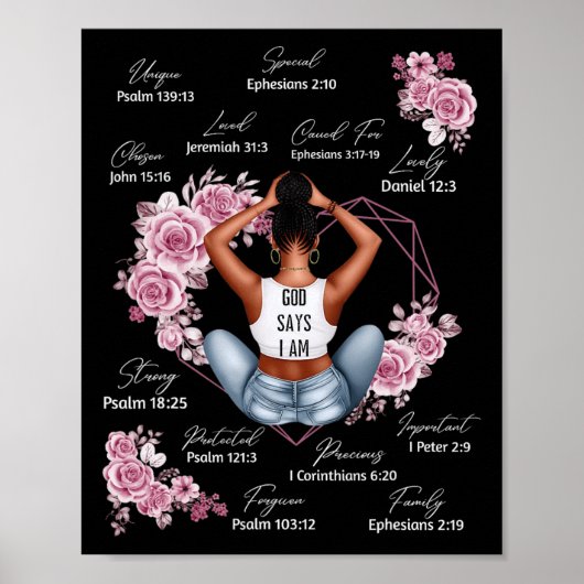 Gott sagt, ich bin Melanin Schwarze Geschichte Mon Poster (Vorne)