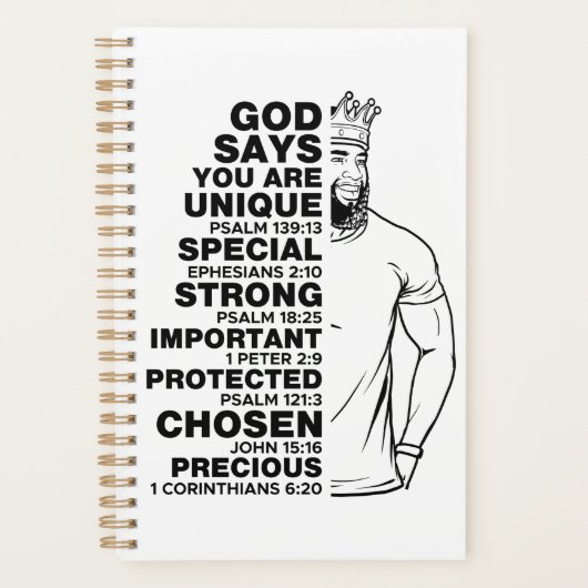 Gott sagt, ich bin melanisch Männer schwarzer Papa Planer (Vorderseite)