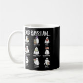 Gott sagt, ich bin Niedlich Ghost Reading Bücher H Kaffeetasse (Links)