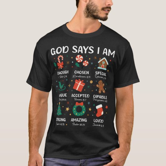 Gott sagt, ich bin Niedlich Weihnachten Weihnachte T-Shirt (Vorderseite)