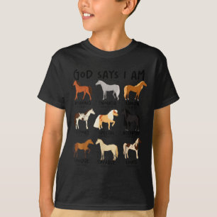 Gott sagt, ich bin Pferde Christlich Frauen Mädche T-Shirt