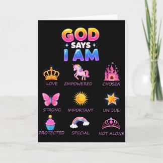 Gott sagt, ich bin Prinzessin Süße Jesus Teenager  Karte