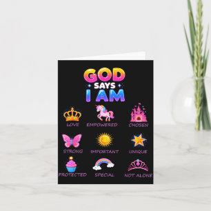 Gott sagt, ich bin Prinzessin Süße Jesus Teenager  Karte