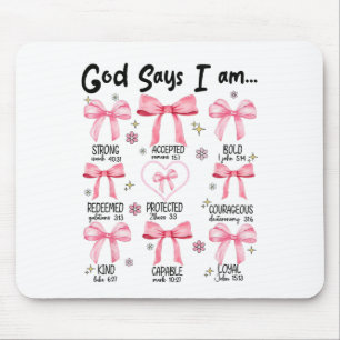 Gott sagt, ich bin rosa Kokette christlich Jesus g Mousepad
