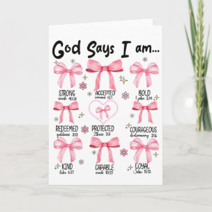 Gott sagt, ich bin rosa Kokette christliche Jesus Karte